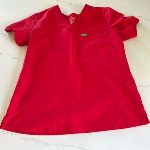 Figs Catarina one pocket scrub top size S small red